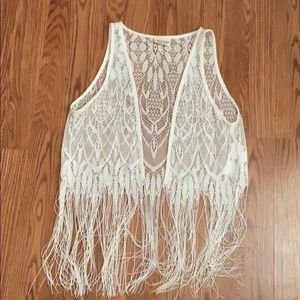 Fringe cover up/ vest